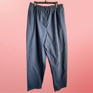 Karen Scott Blue Pull-on Straight Leg High Rise Elastic Waist Pants Sz14 Pockets